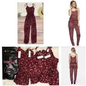 Tavik Burgundy Floral Jumpsuit